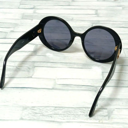 Chanel Sunglasses CC Logo Black Gold Round Eyewear — view 7