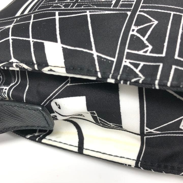 Prada Clutch Bag Pouch Comic Pattern Black And White Monotone