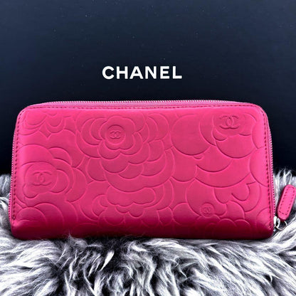 Chanel Wallet Camellia Embossed Zip Around — view 3