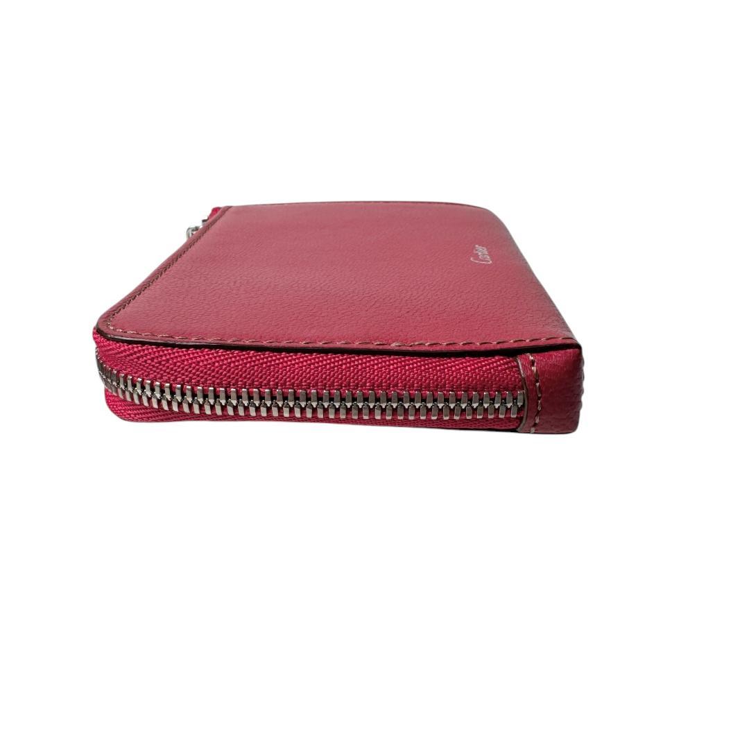 Cartier Card Case Coin Fuchsia Pink Leather — view 4