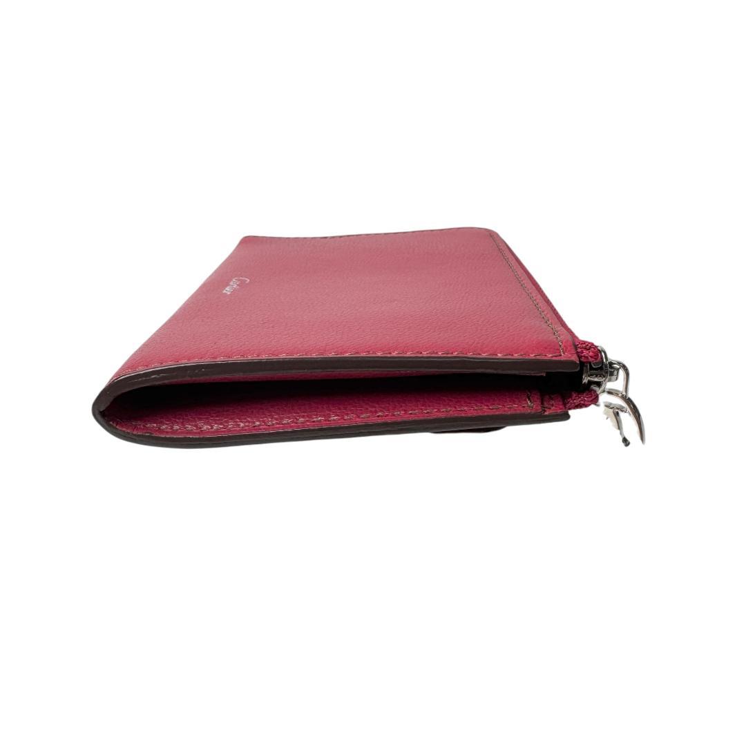 Cartier Card Case Coin Fuchsia Pink Leather — view 5