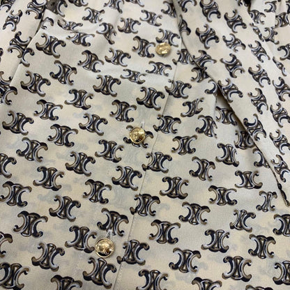 Celine Bowtie Dress Triomphe Silk Eddie Era Beige