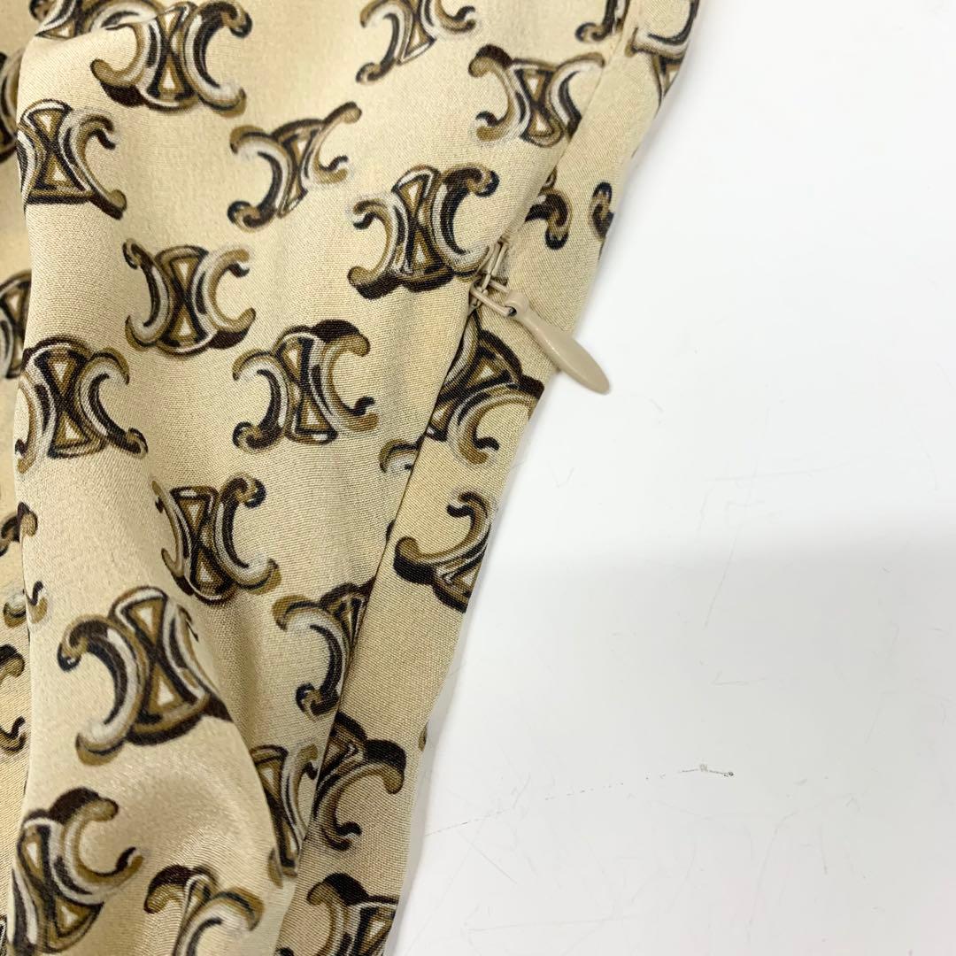 Celine Bowtie Dress Triomphe Silk Eddie Era Beige