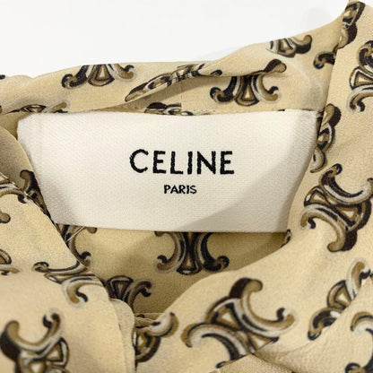 Celine Bowtie Dress Triomphe Silk Eddie Era Beige