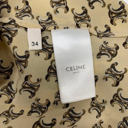Celine Bowtie Dress Triomphe Silk Eddie Era Beige