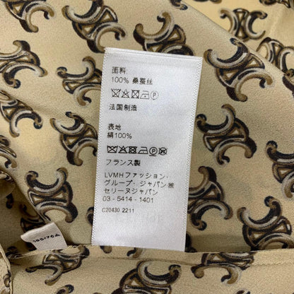 Celine Bowtie Dress Triomphe Silk Eddie Era Beige