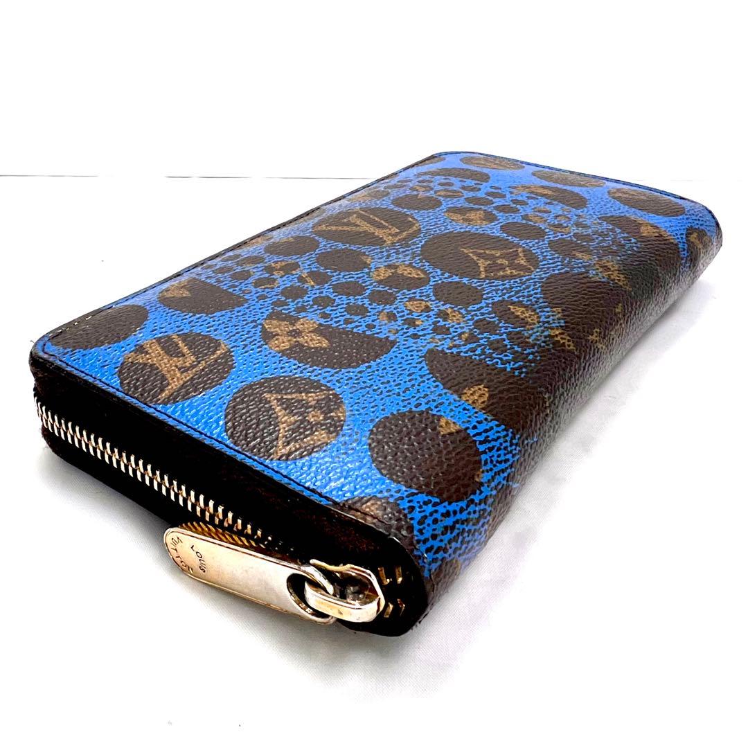 Louis Vuitton Yayoi Kusama Pumpkin Dot Monogram Zippy Wallet Blue — view 5