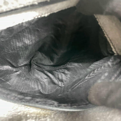 Gucci GG Shoulder Bag Black Leather Logo Canvas — view 6