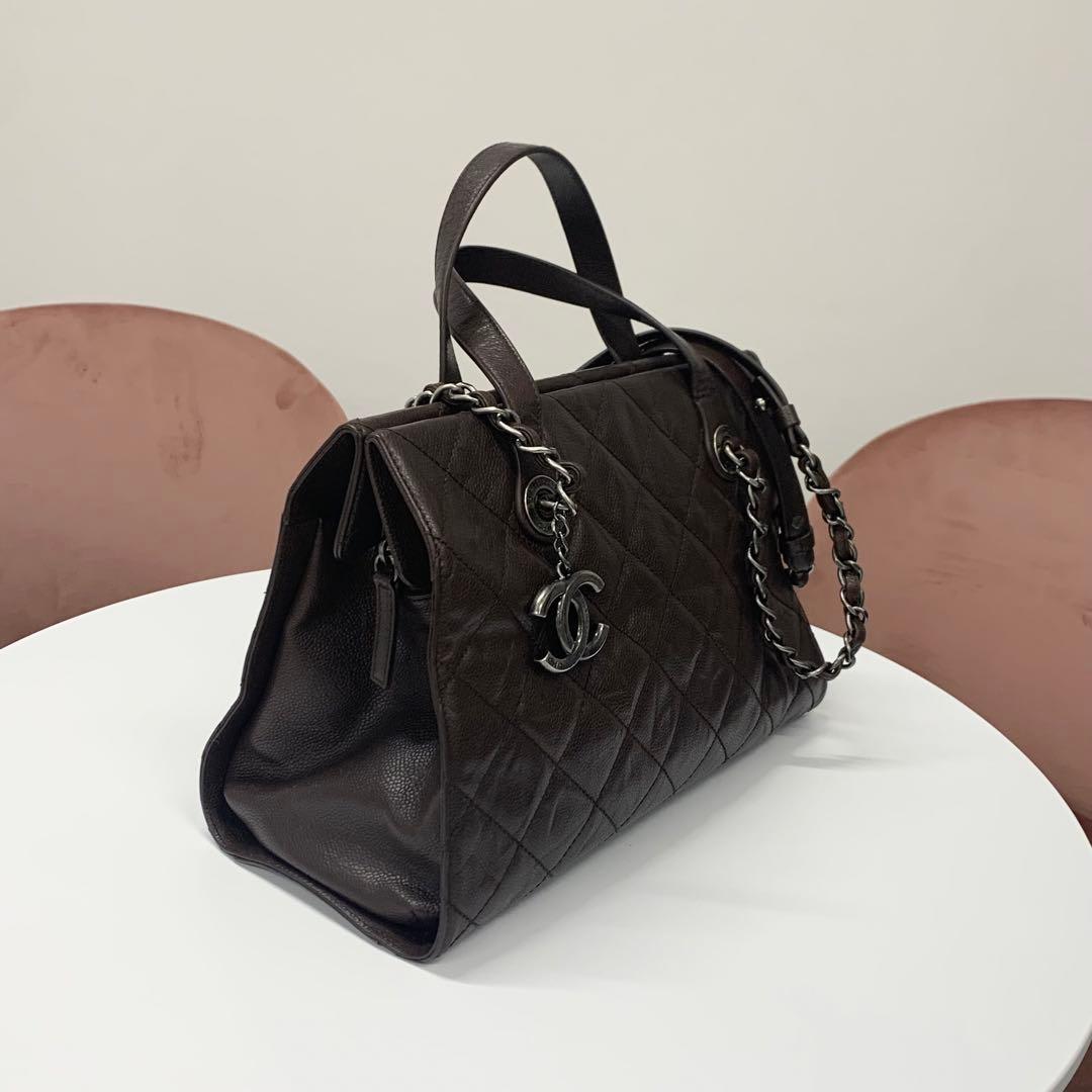 Chanel Chanel Quilted Caviar Leather 2-Way Handbag
