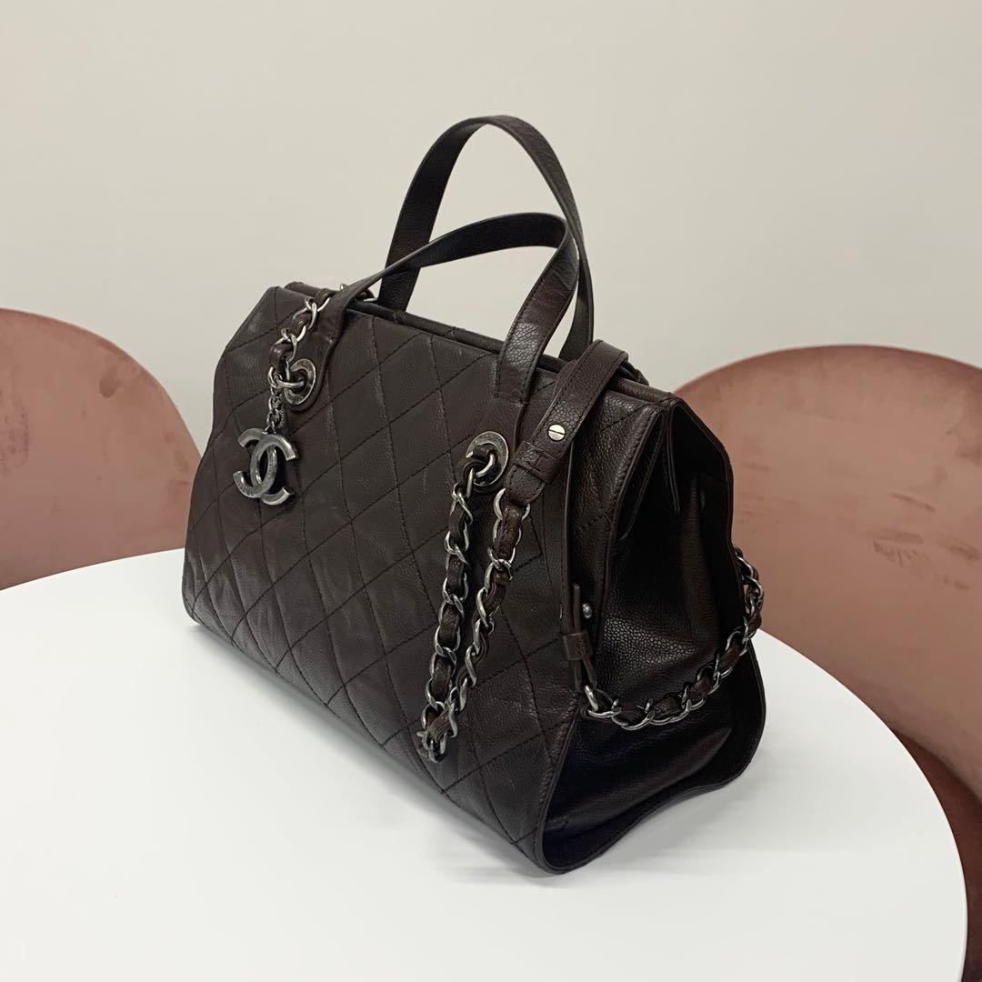 Chanel Chanel Quilted Caviar Leather 2-Way Handbag