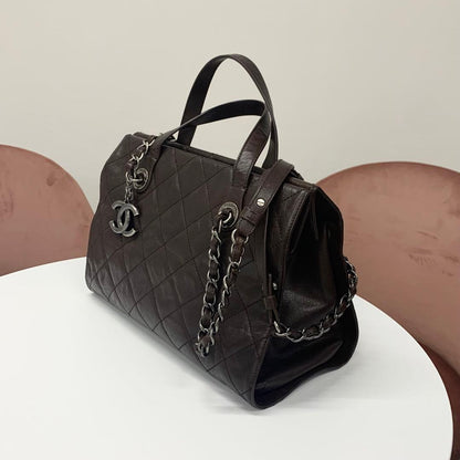 Chanel Chanel Quilted Caviar Leather 2-Way Handbag