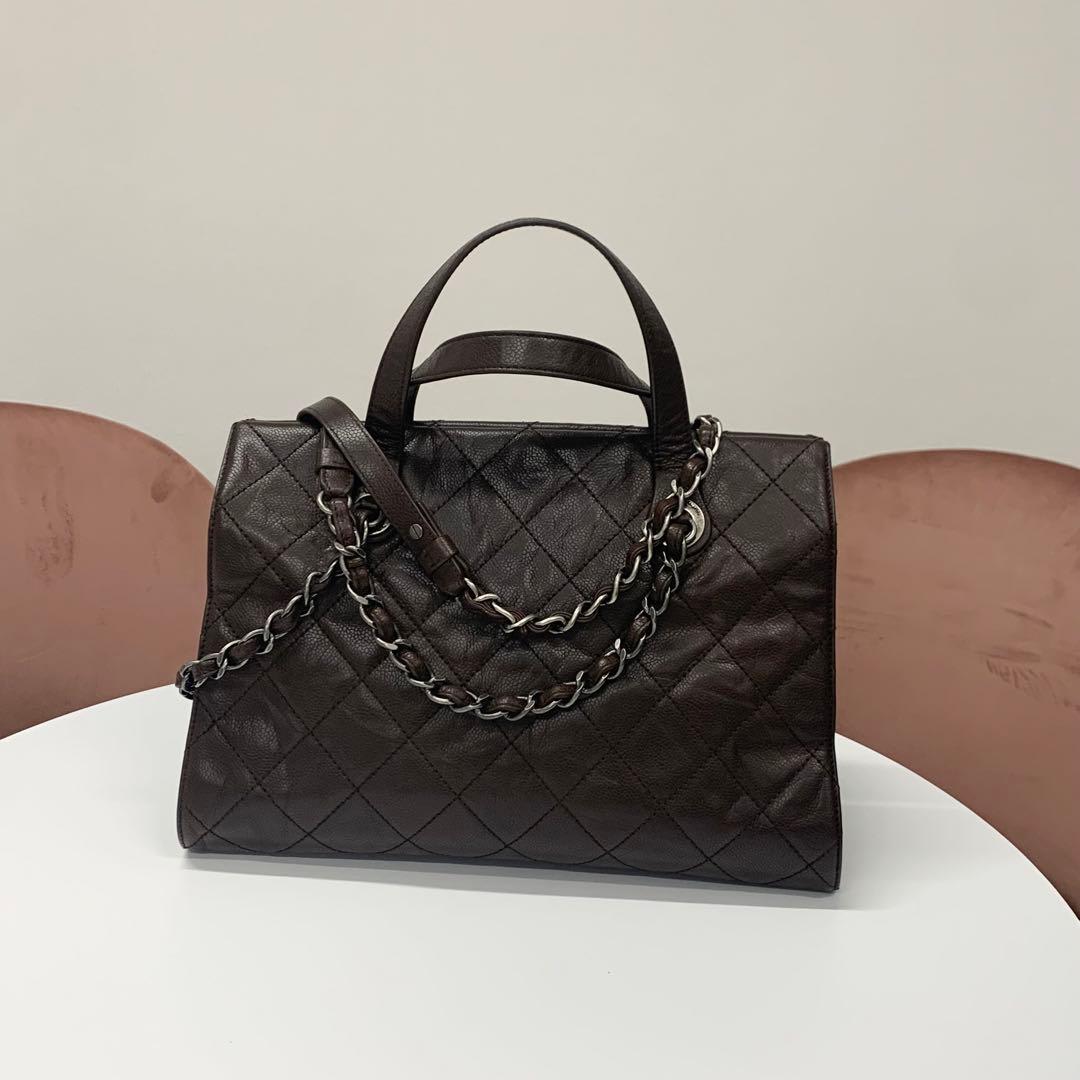 Chanel Chanel Quilted Caviar Leather 2-Way Handbag