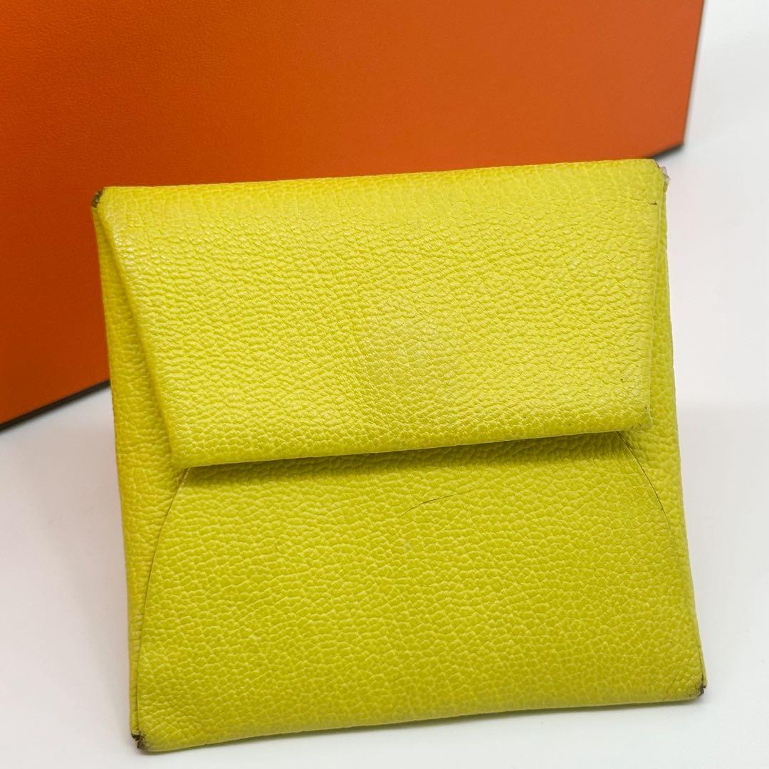 Hermes Chevre Bastia Yellow Coin Purse Mini