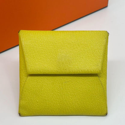 Hermes Chevre Bastia Yellow Coin Purse Mini — view 2