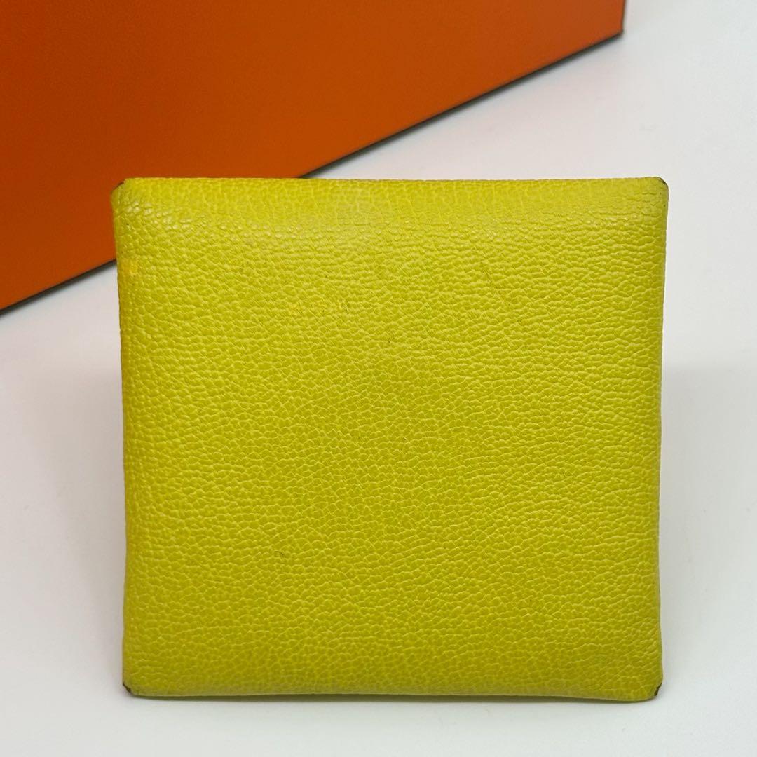 Hermes Chevre Bastia Yellow Coin Purse Mini — view 3