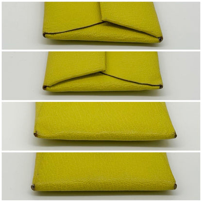Hermes Chevre Bastia Yellow Coin Purse Mini — view 4