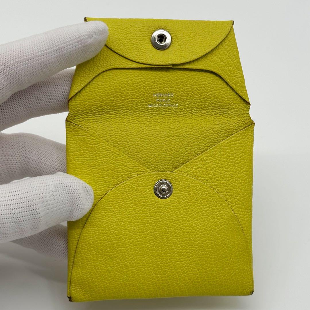 Hermes Chevre Bastia Yellow Coin Purse Mini — view 6