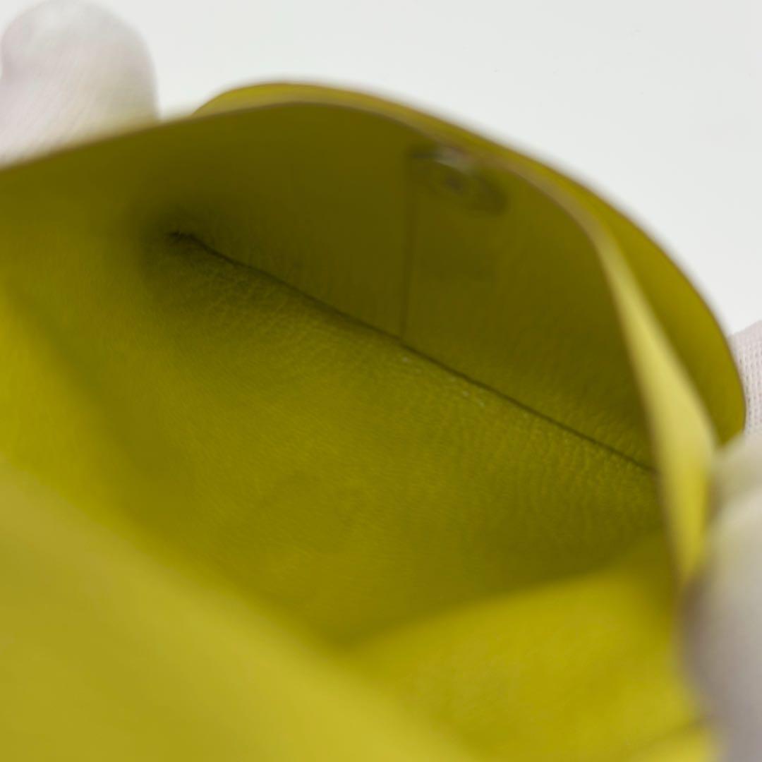 Hermes Chevre Bastia Yellow Coin Purse Mini — view 7