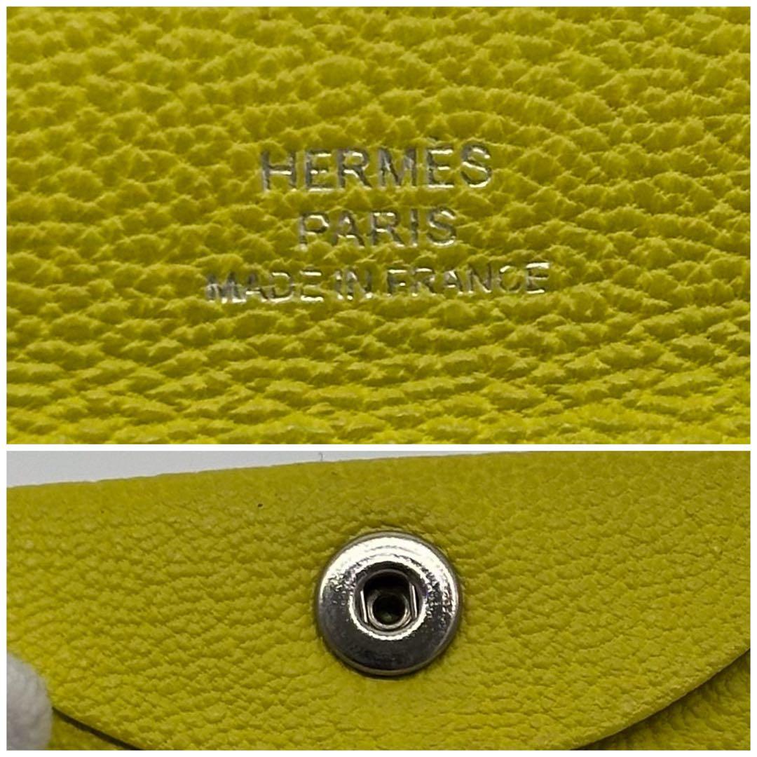 Hermes Chevre Bastia Yellow Coin Purse Mini — view 8