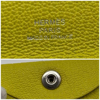 Hermes Chevre Bastia Yellow Coin Purse Mini — view 8