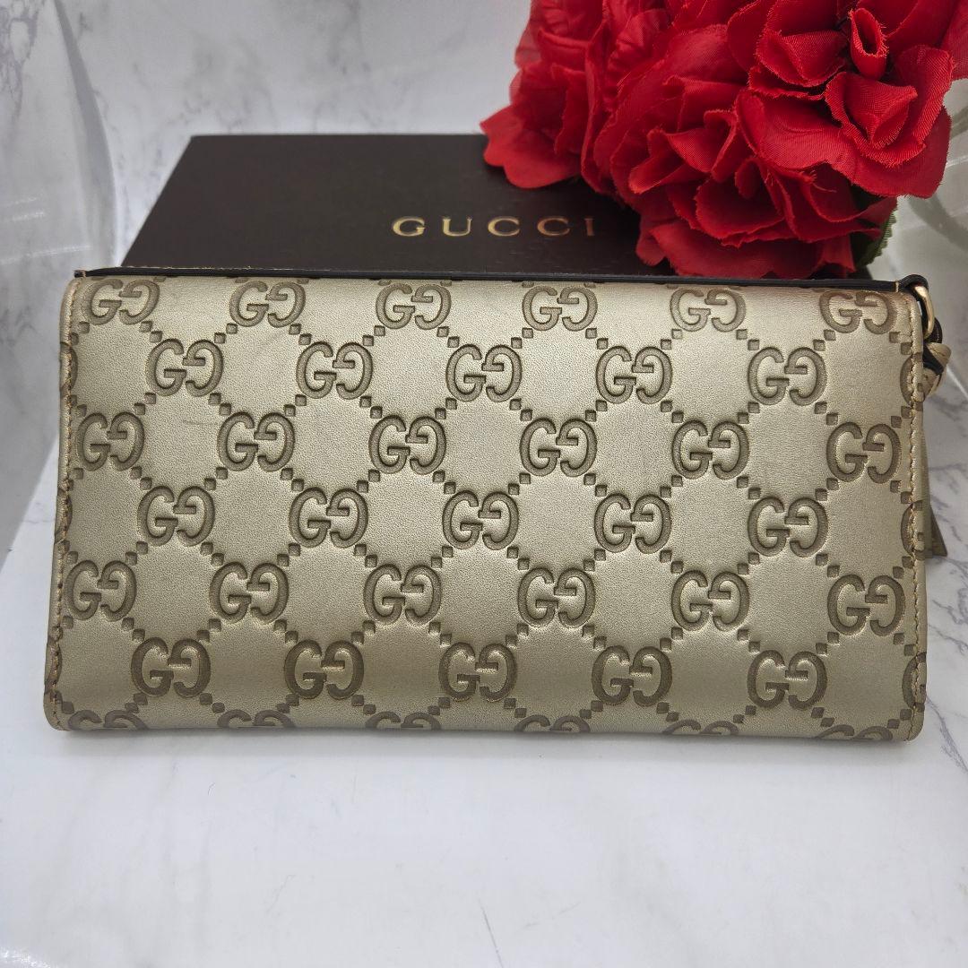 Gucci Guccissima Wallet GG Charm Gold — view 2