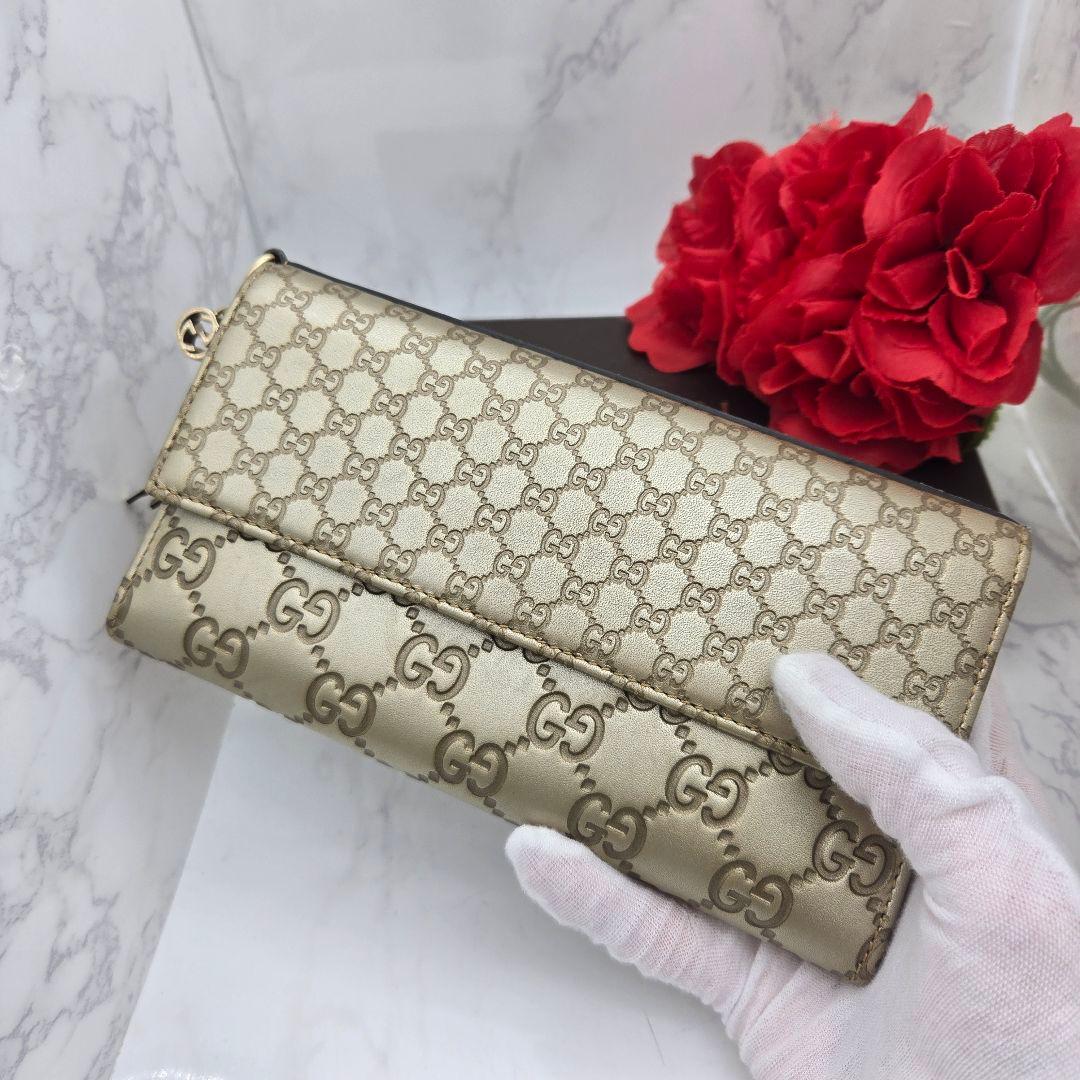 Gucci Guccissima Wallet GG Charm Gold — view 3