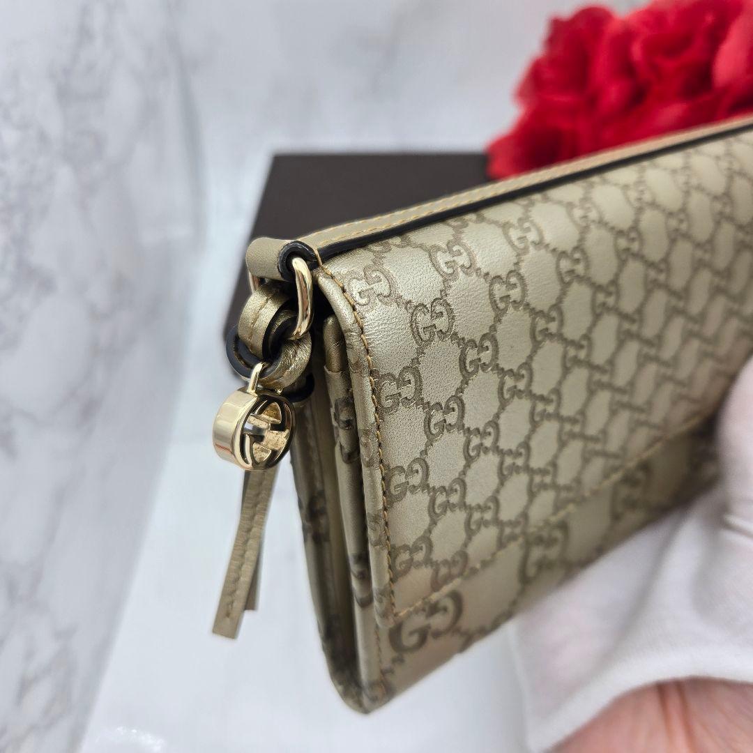 Gucci Guccissima Wallet GG Charm Gold — view 4