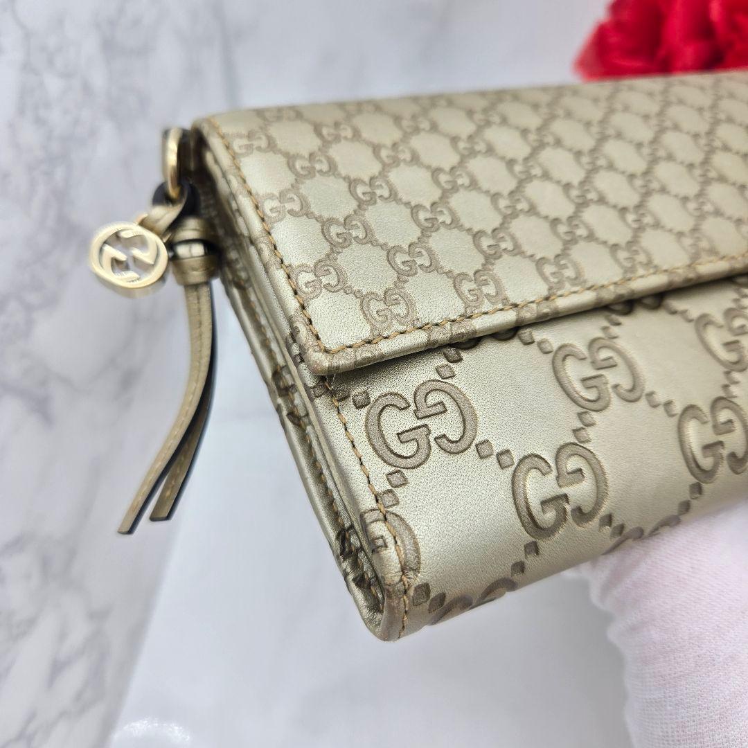 Gucci Guccissima Wallet GG Charm Gold — view 5