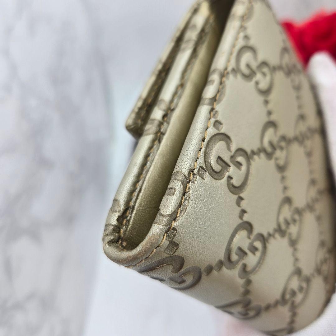 Gucci Guccissima Wallet GG Charm Gold — view 7