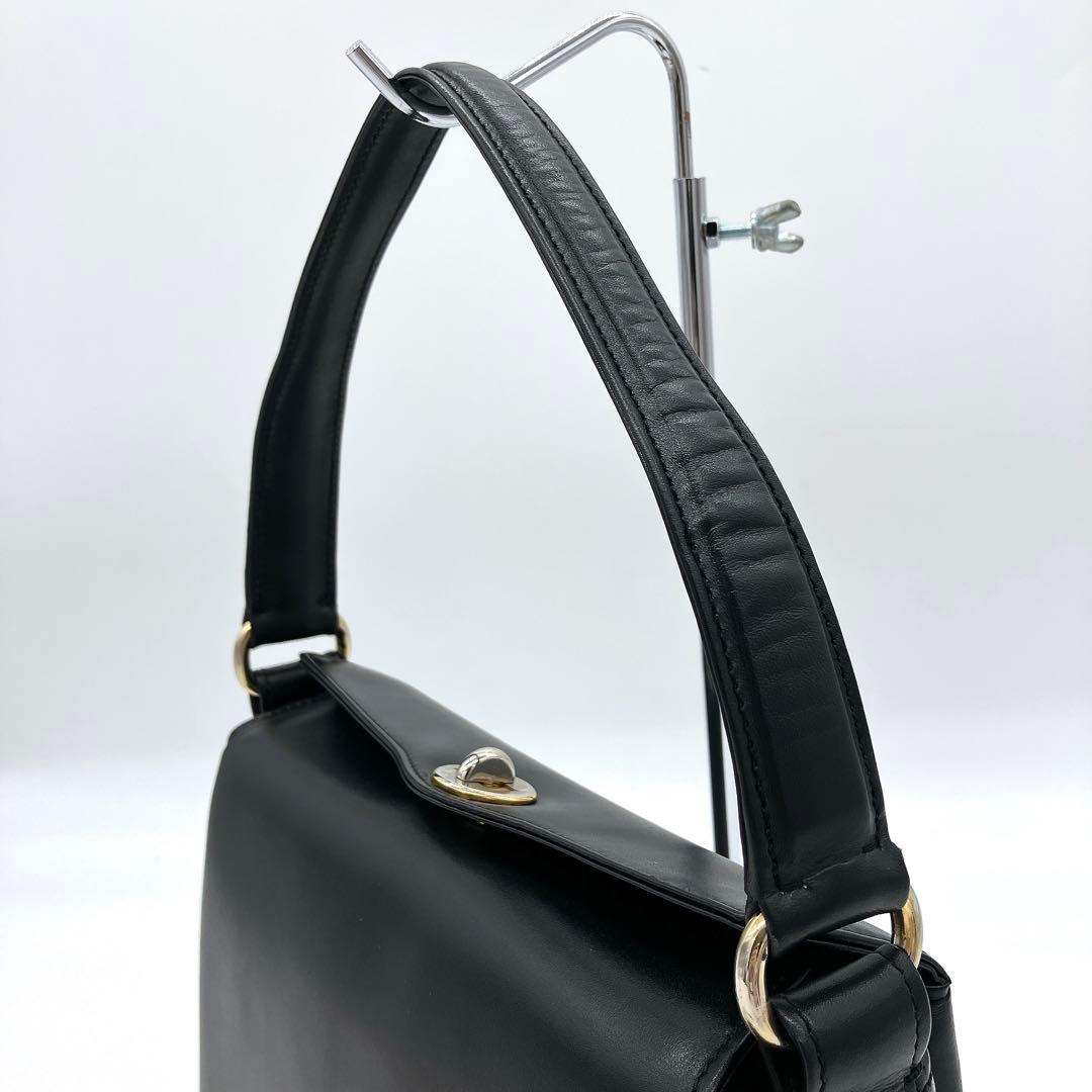 Gucci Handbag Leather Black Turnlock