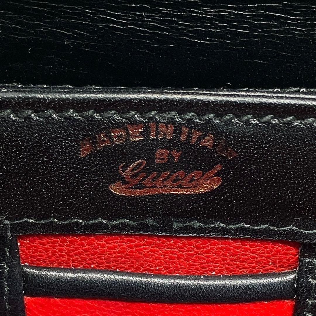 Gucci Handbag Leather Black Turnlock