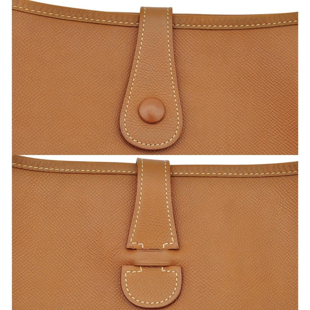 HERMES Evelyn GM I Togo Leather Brown Tan Shoulder Bag Purse Tote GHW