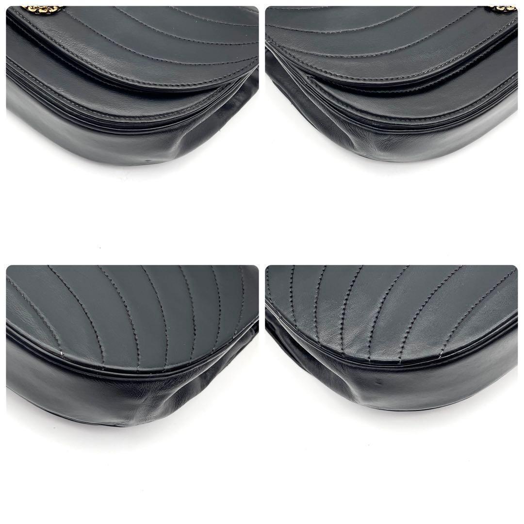 Chanel Chain Shoulder Lambskin Black CC Logo Half Moon — view 8