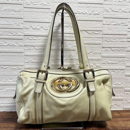 Gucci Interlocking Sherry Boston Hand Bag Leather