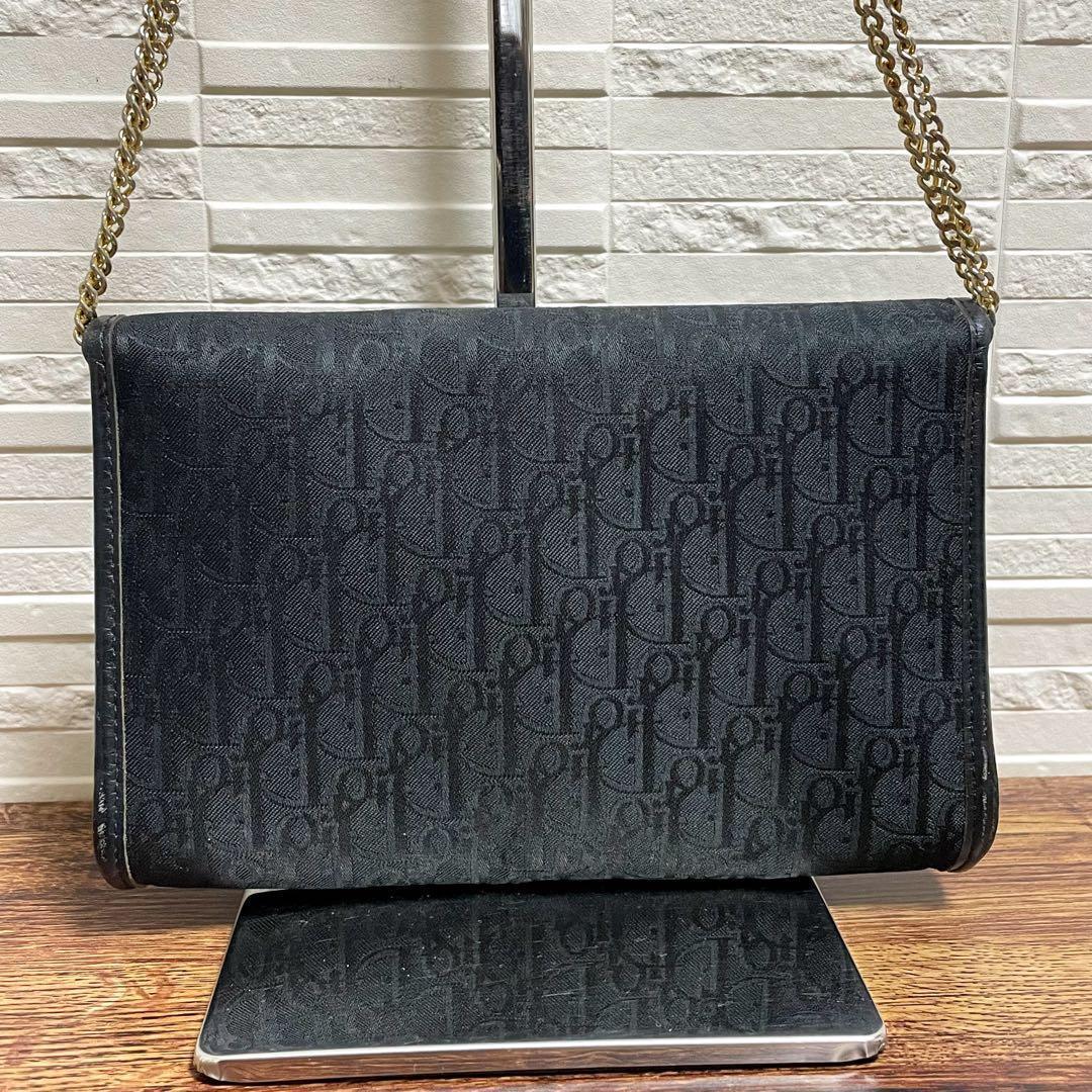 Dior Trotter Canvas Leather Chain Shoulder Bag Logo — view 2