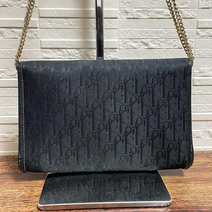 Dior Trotter Canvas Leather Chain Shoulder Bag Logo — view 2