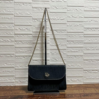 Dior Trotter Canvas Leather Chain Shoulder Bag Logo — view 3