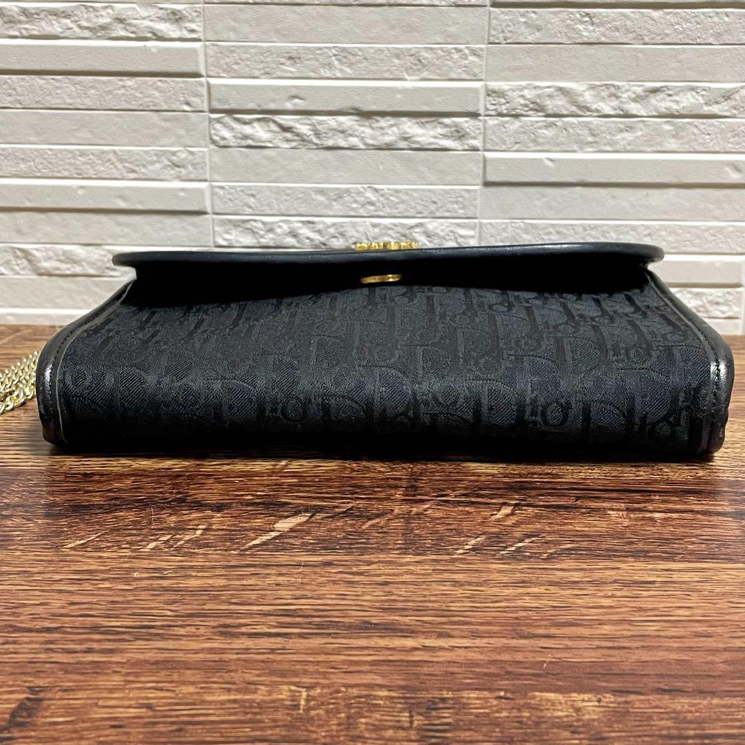 Dior Trotter Canvas Leather Chain Shoulder Bag Logo — view 5
