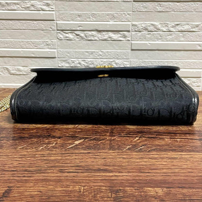 Dior Trotter Canvas Leather Chain Shoulder Bag Logo — view 5