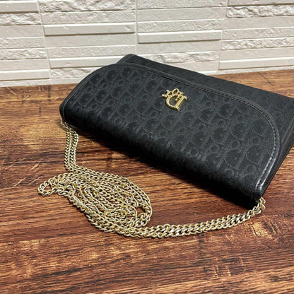 Dior Trotter Canvas Leather Chain Shoulder Bag Logo — view 7