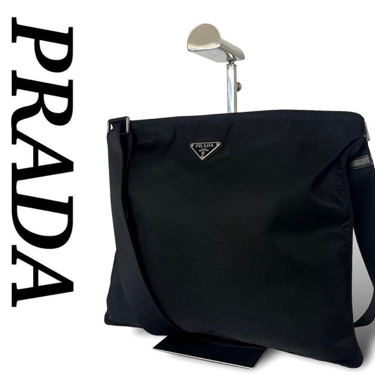 Good Quality Prada Shoulder Bag Camera Bag Triangle Logo Nylon Black Y2k
