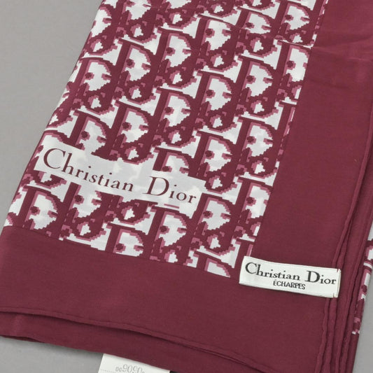 Dior Trotter Pattern Scarf Bordeaux Red