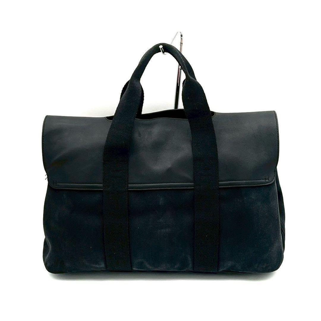 Hermes Valparaiso GM Canvas Leather Black Handbag — view 2