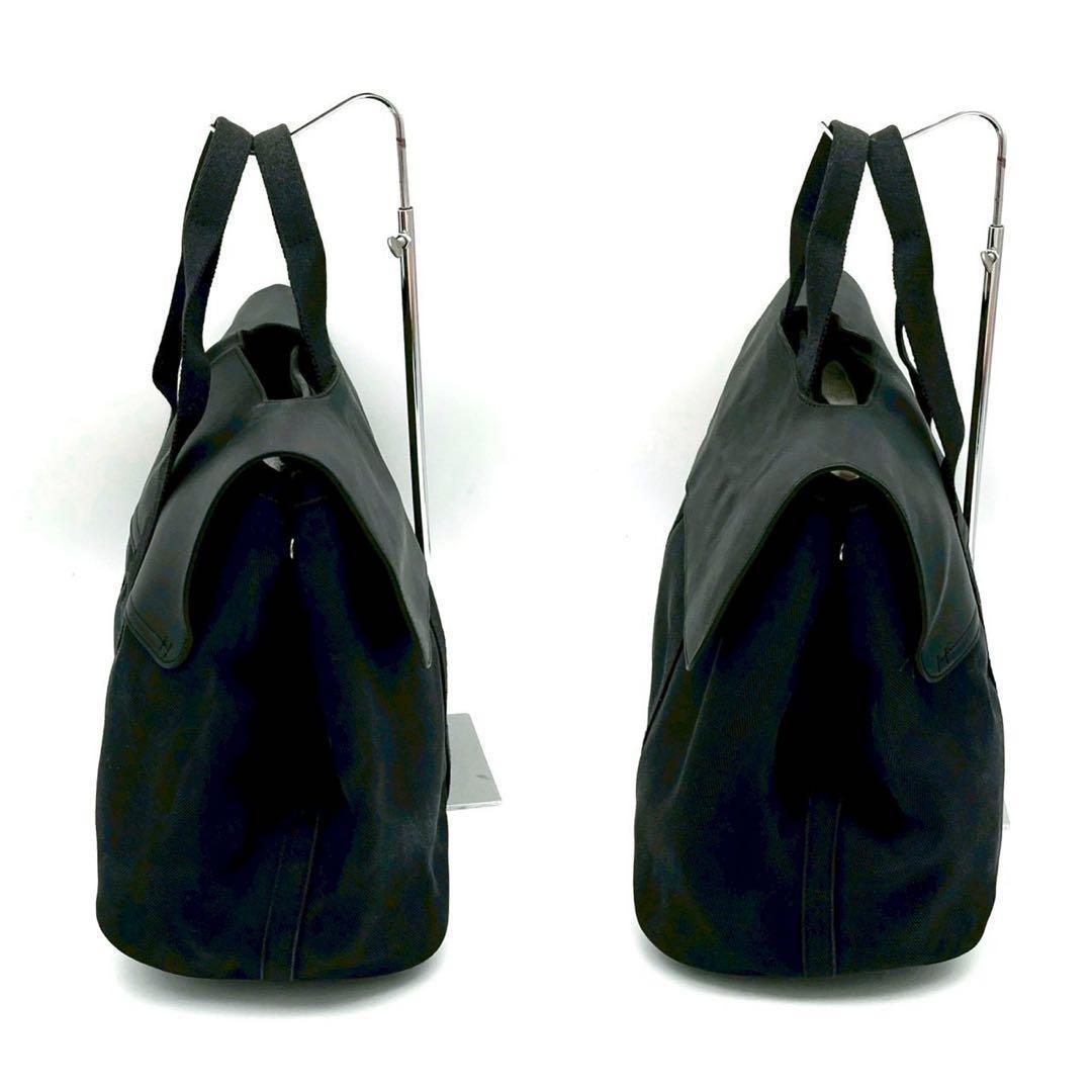 Hermes Valparaiso GM Canvas Leather Black Handbag — view 5