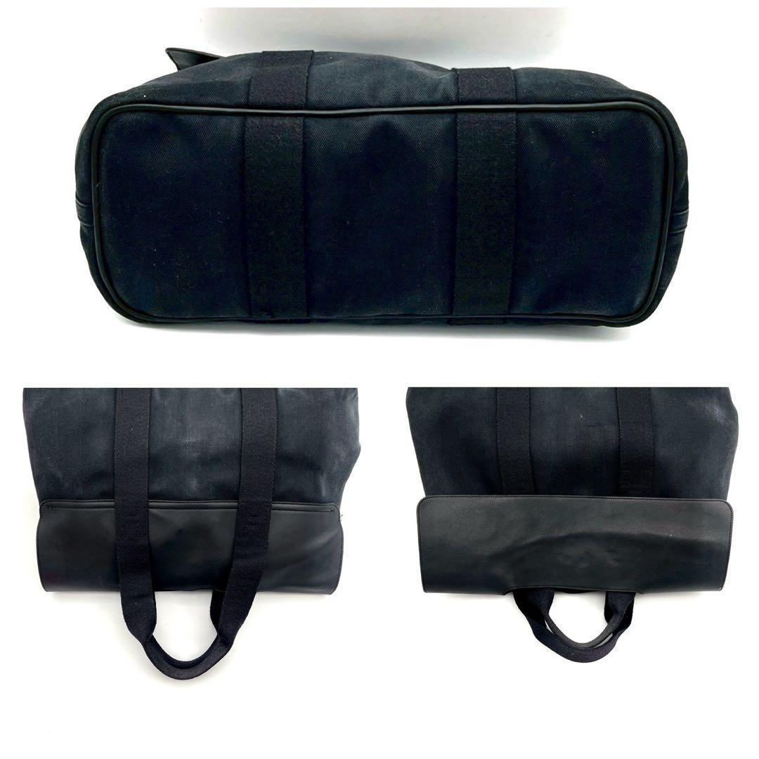 Hermes Valparaiso GM Canvas Leather Black Handbag — view 6