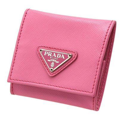 Prada Saffiano Leather Square Coin Case Coin Purse