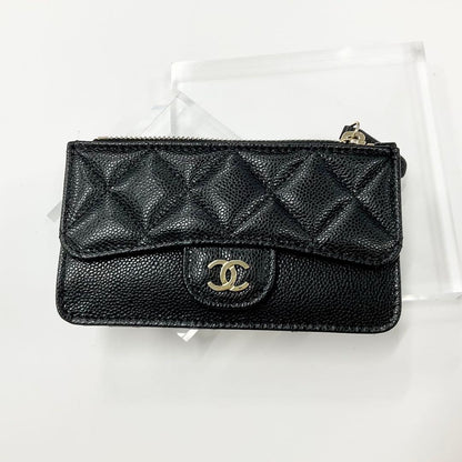 Chanel Caviar Leather CC Logo Coin Case — view 2