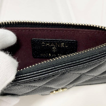 Chanel Caviar Leather CC Logo Coin Case — view 8