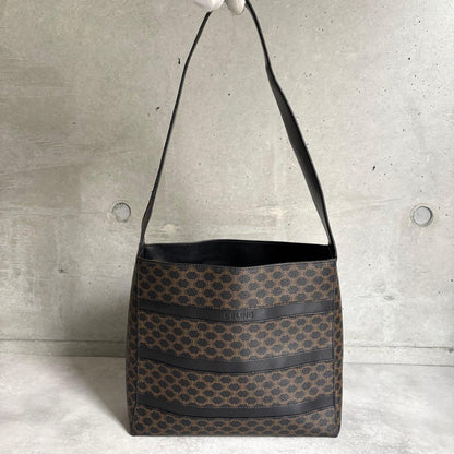 Celine Black Magatum Shoulder Bag Logo