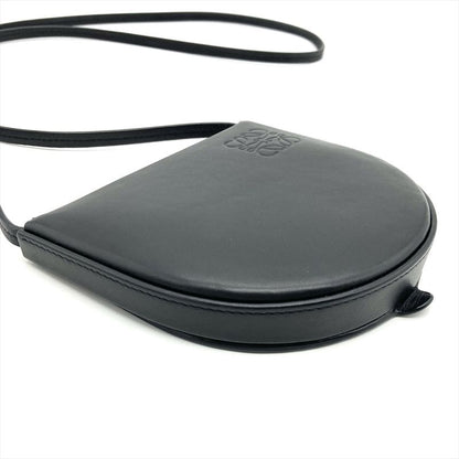 Loewe Heel Pouch Mini Shoulder Bag Leather 102208 Engraved Black Wallet Women